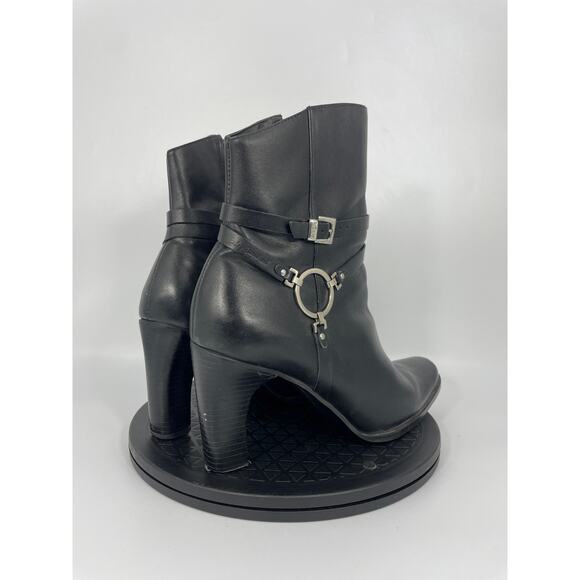 ***SOLD*** Harley Davidson Harness Stilletto Heeled Leather Boots Size 8 Black - Picture 4 of 8